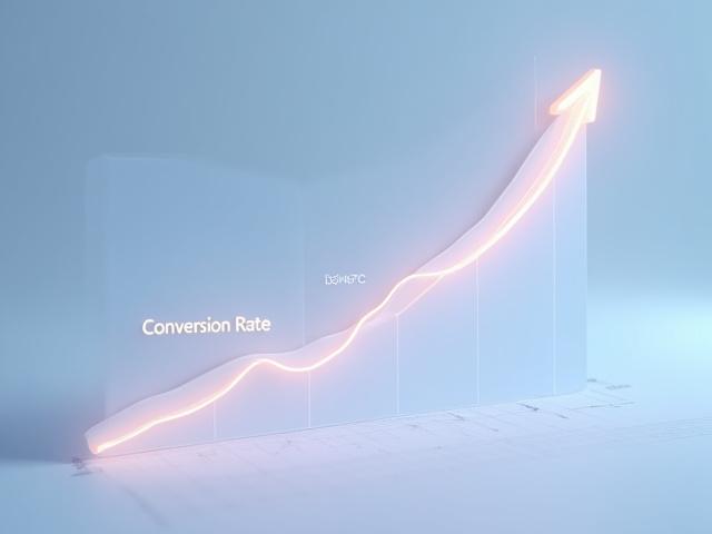 Stylized graph showing a clear upward trend, labeled 'Conversion Rate', indicating growth and successful optimization.